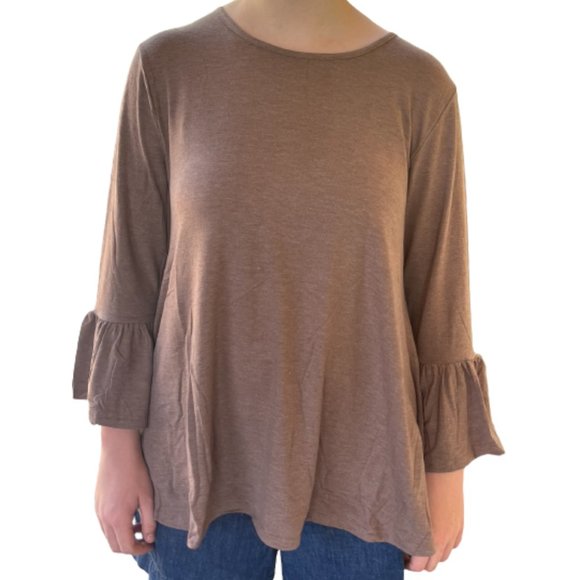 NWT Yelete Brown Bell Sleeve Pullover Tunic Top in XL, 2x or 3x Plus Si… - Picture 4 of 7